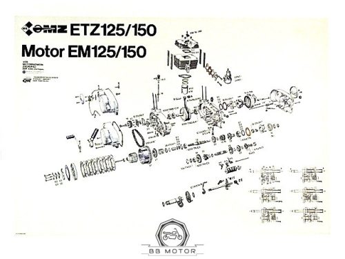 MZ ETZ szerelési ábra ETZ150