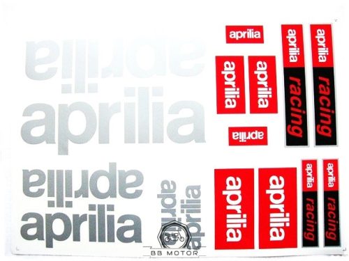 Aprilia univerzális matrica készlet Aprilia ezüst piros