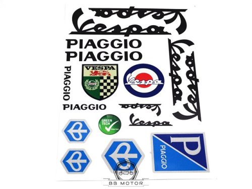 Piaggio univerzális matrica készlet Vespa  fekete